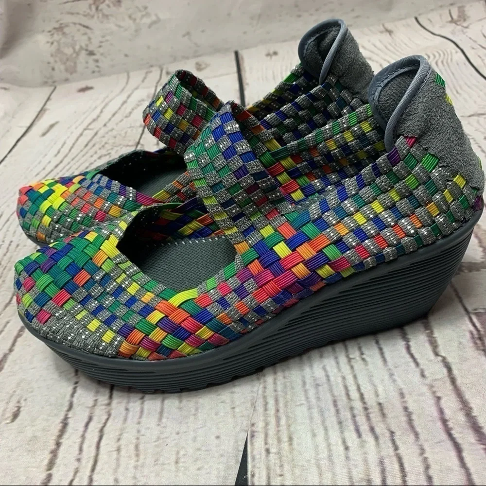 St. John’s Bay Woven Karma Rainbow Wedge Mary Jane